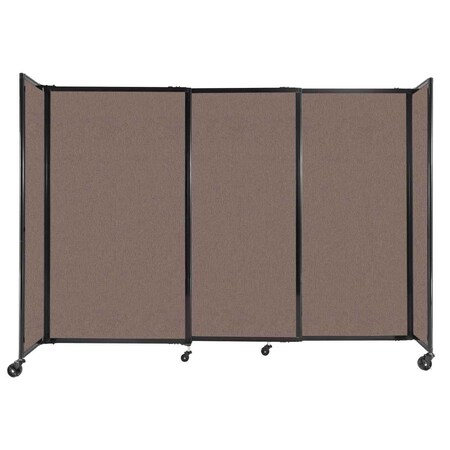 Versare StraightWall Sliding Portable Partition 7'2" x 5' Latte Fabric 1460313